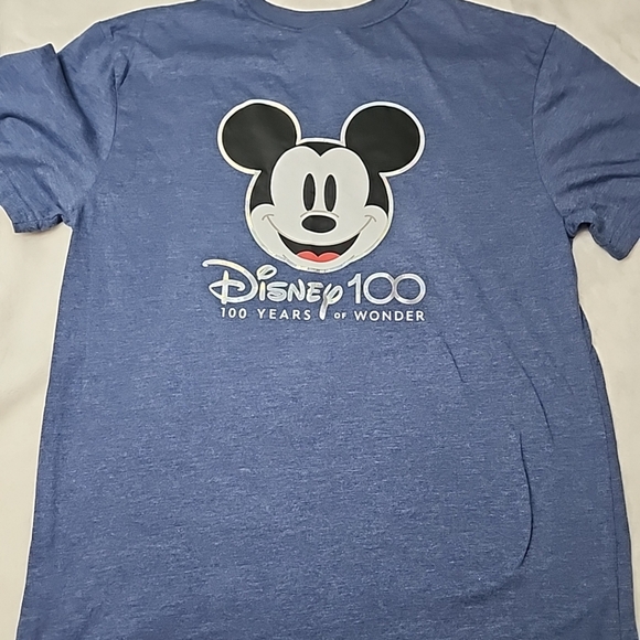 Mickey Mouse Disney 100 Year Celebration Front and Back Design M Blue T-shirt - Picture 1 of 7